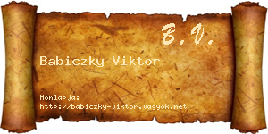 Babiczky Viktor névjegykártya